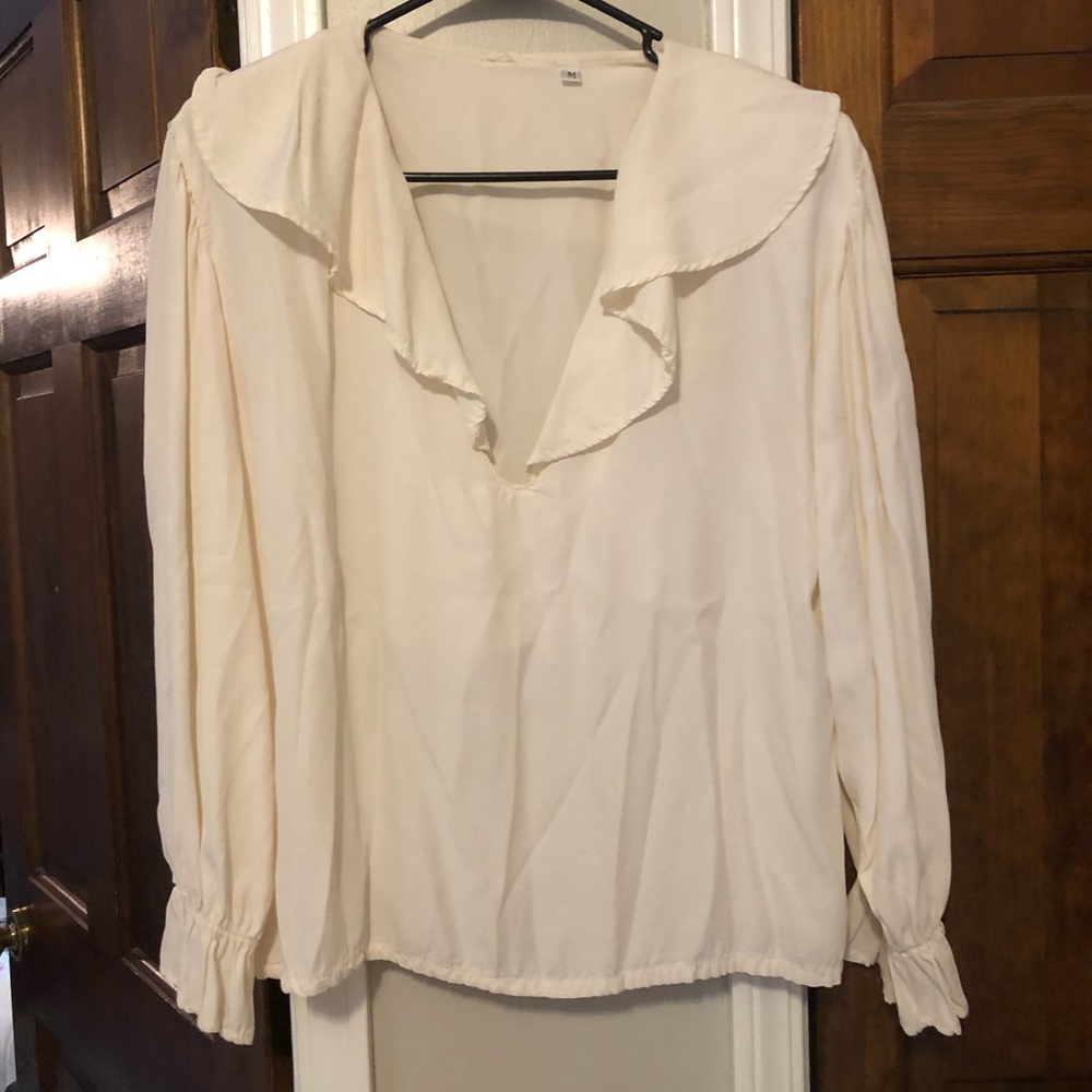 Vintage Flowy Sleeve Ruffle Top